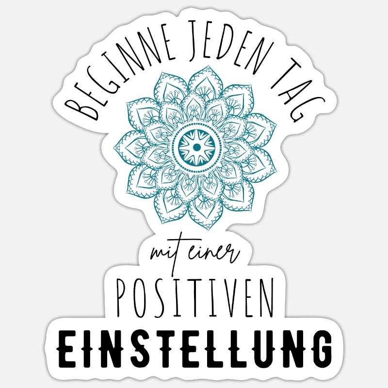 POSITIVE EINSTELLUNG MINDSET Motivation Sticker Größe S (10 x 10 cm)