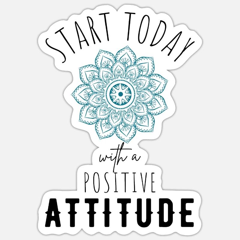 POSITIVE EINSTELLUNG MINDSET Motivation - Sticker taille S (10 x 10 cm) - blanc mat