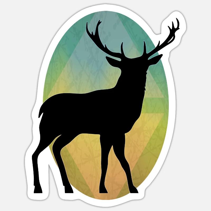 Deer - Sticker size S (10 x 10 cm) - white matte