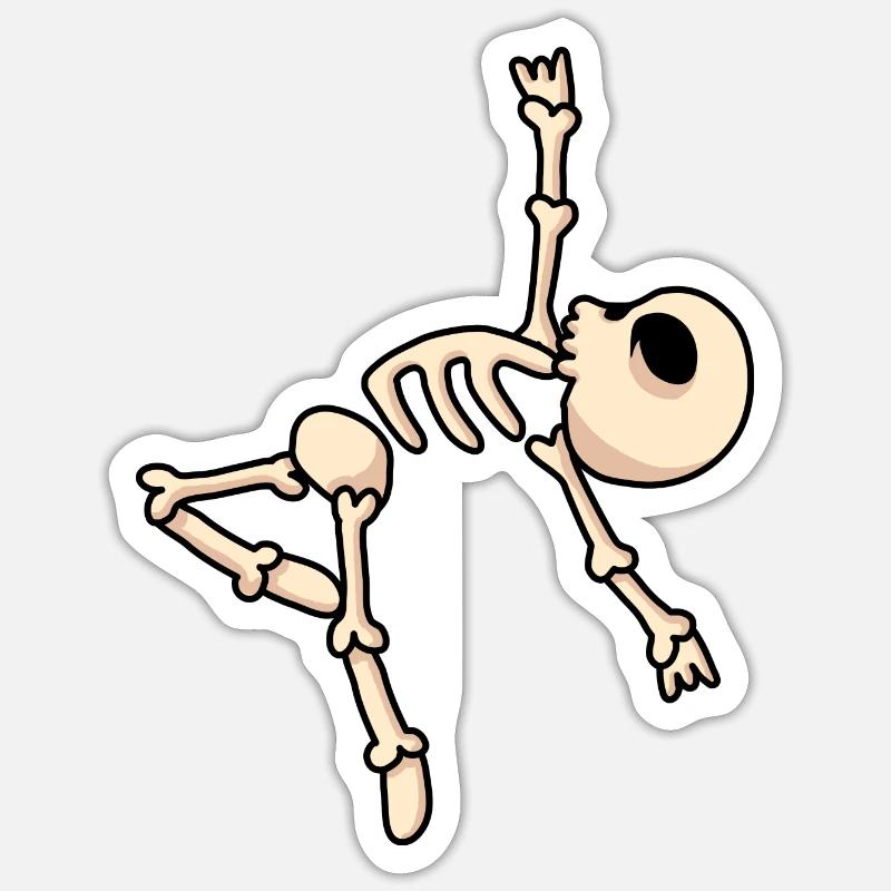 Dancer Skeleton - Sticker size S (10 x 10 cm) - white matte
