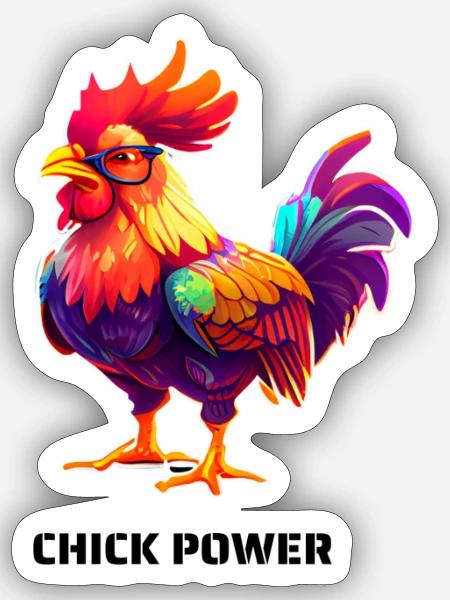 CHICK POWER - Sticker Größe S (10 x 10 cm) - Mattweiß