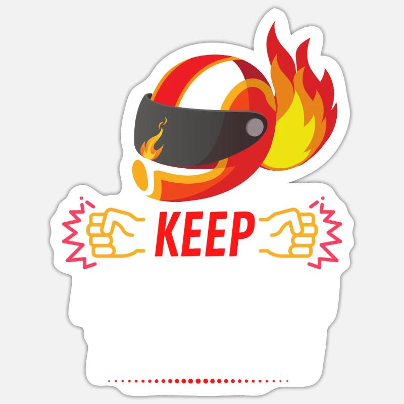 KEEP FIGHTING ON THE TRACK Sticker size S (10 x 10 cm)