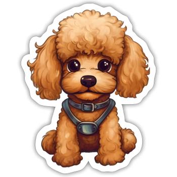 Sweet Baby Poodle Dog - Sticker size S (10 x 10 cm) - white matte - Front
