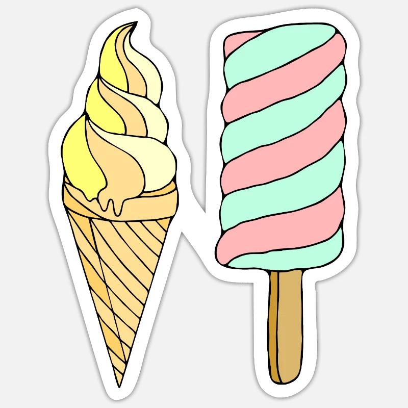 Eis - Sticker Größe S (10 x 10 cm) - Mattweiß