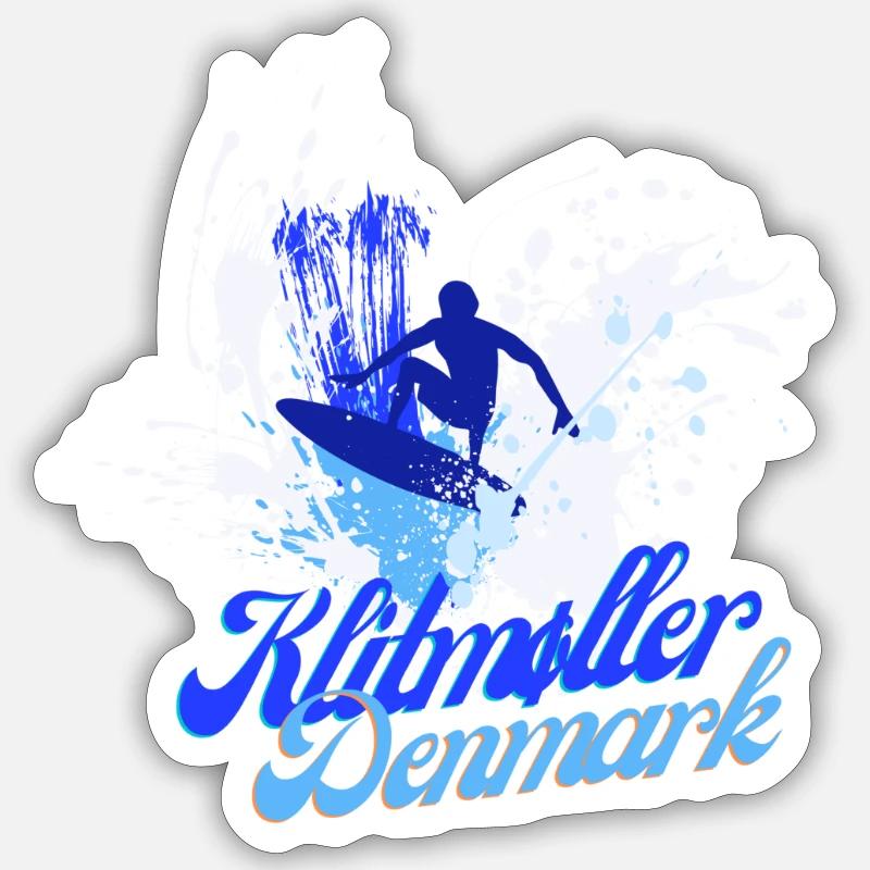 Klitmøller Dänemark - Sticker Größe S (10 x 10 cm) - Mattweiß