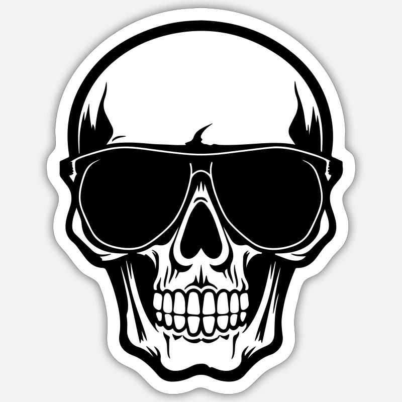 Skull Cool - Sticker size S (10 x 10 cm) - white matte