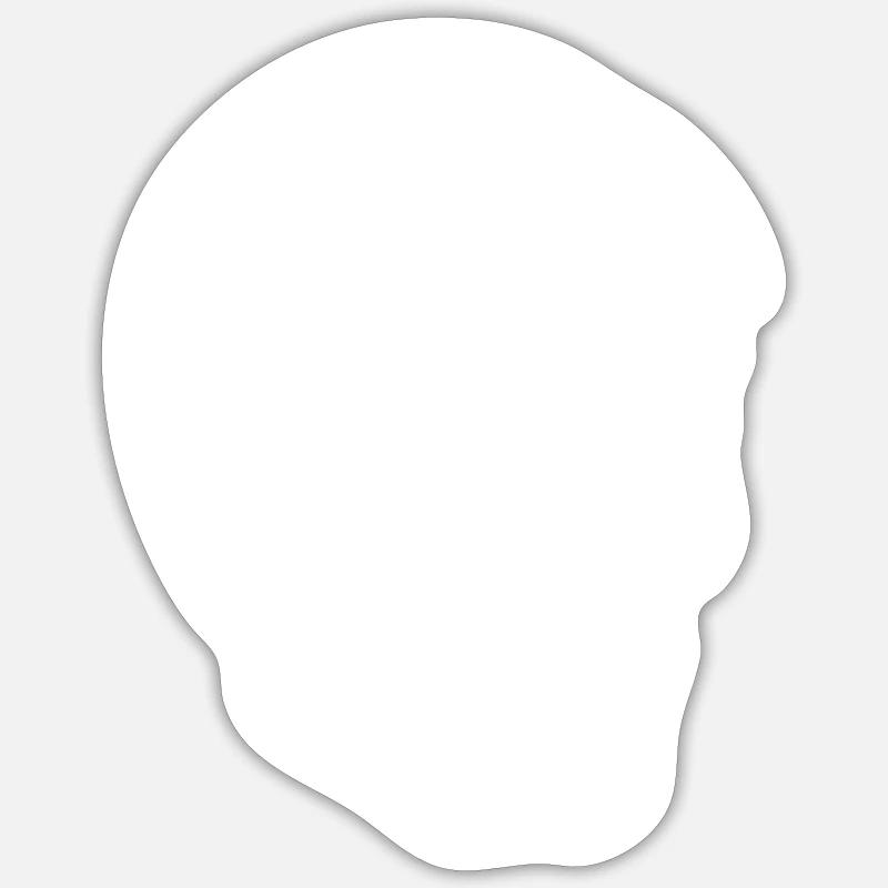 Skelett Biker - Sticker Größe S (10 x 10 cm) - Mattweiß