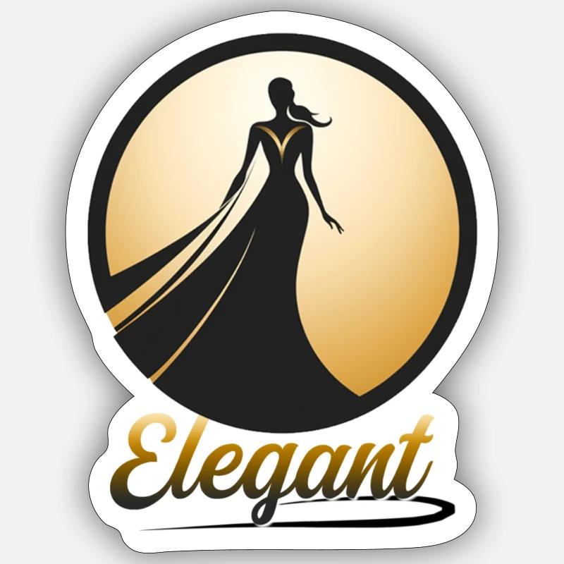 Elegant Design - Sticker Größe S (10 x 10 cm) - Mattweiß
