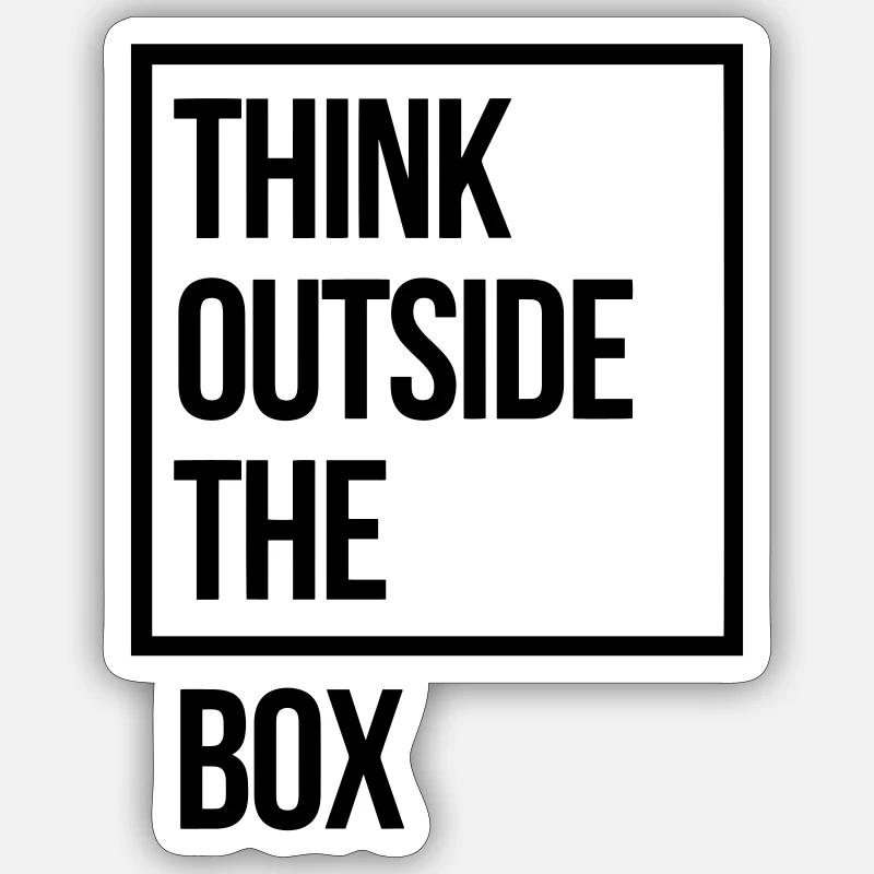 THINK OUTSIDE THE BOX Sticker taille S (10 x 10 cm)