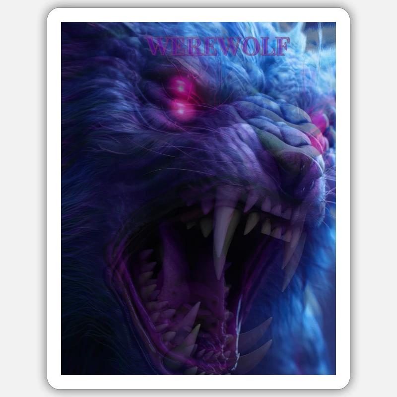 Wolf / Werewolf 3D Sticker size S (10 x 10 cm)