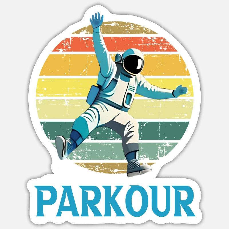 Parkour - Sticker Größe S (10 x 10 cm) - Mattweiß