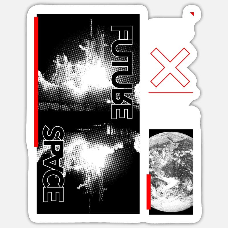 Design sur le thème de l’espace Sticker taille S (10 x 10 cm)