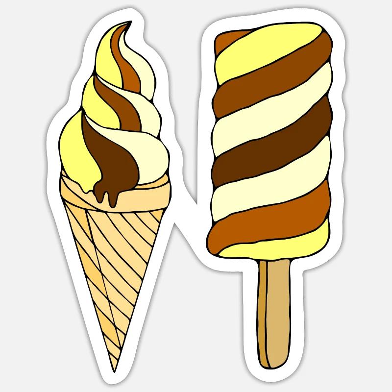 Glace - Sticker taille S (10 x 10 cm) - blanc mat