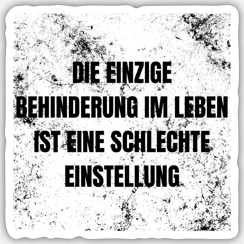SCHLECHTE EINSTELLUNG - Sticker Größe S (10 x 10 cm) - Mattweiß