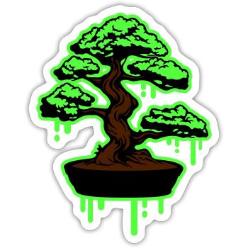 Symbole du bonsaï de l’arbre - Sticker taille S (10 x 10 cm) - blanc mat - Devant