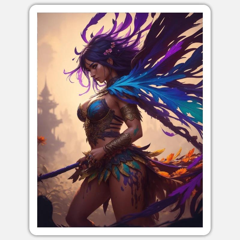 Amazon warrior - Sticker size S (10 x 10 cm) - white matte