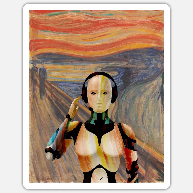 Edvard Munch - Sticker size S (10 x 10 cm) - white matte