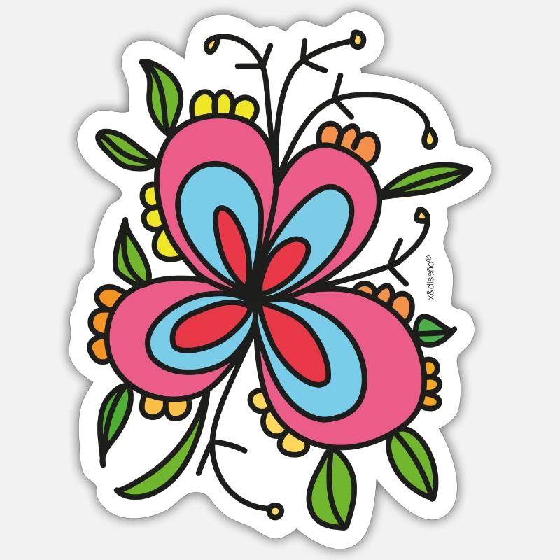 Mai Blumen Prints Sticker Größe S (10 x 10 cm)