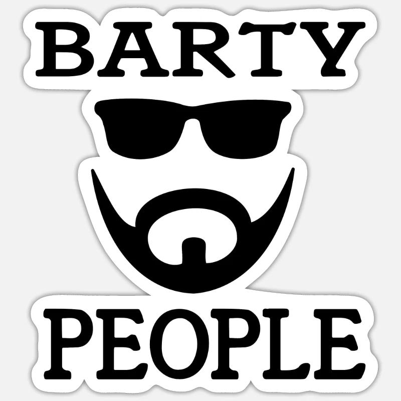 BARTY PEOPLE - Sticker Größe S (10 x 10 cm) - Mattweiß