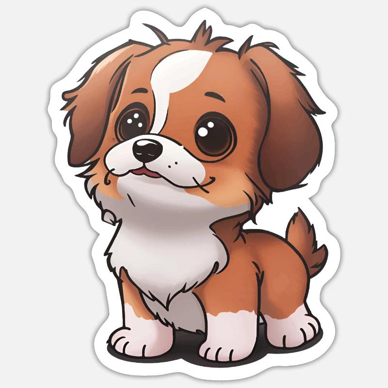 Totally cute pooch - Sticker size S (10 x 10 cm) - white matte