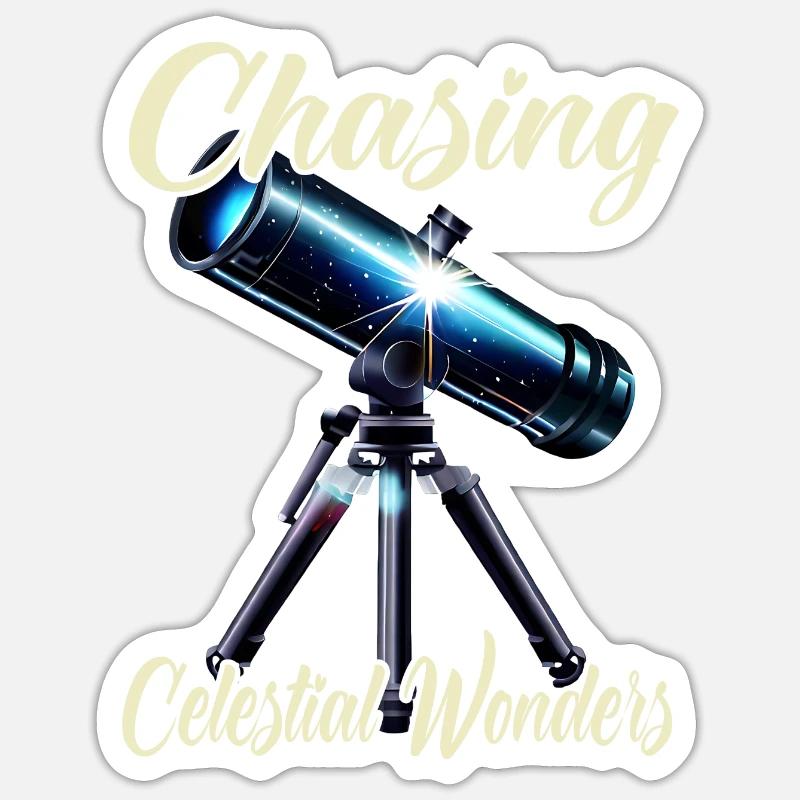 Chasing Celestial Wonders - Sticker Größe S (10 x 10 cm) - Mattweiß