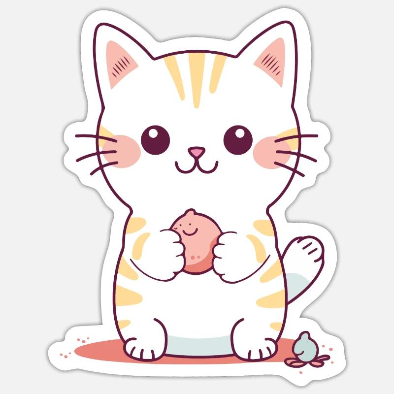 Mignon Kitten Design #3 Sticker taille S (10 x 10 cm)