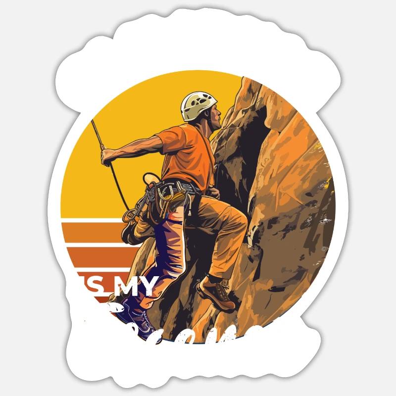 Climbing is My Essence, rock climber, climbing Sticker size S (10 x 10 cm)