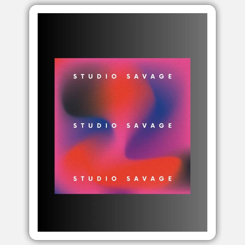studio savage 3 - Sticker taille S (10 x 10 cm) - blanc mat