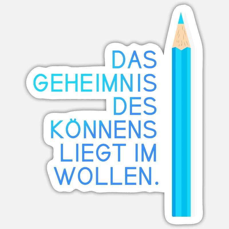 schule motivation einschulung prüfung abi spruch l - Sticker Größe S (10 x 10 cm) - Mattweiß