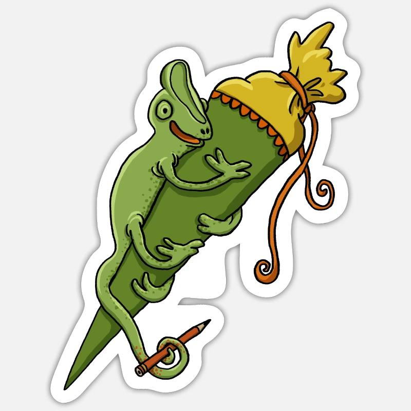 Chameleon school cone Sticker size S (10 x 10 cm)