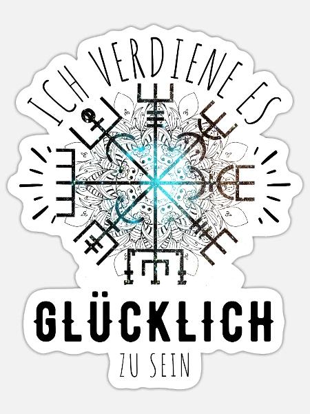 Wegweiser RUNEN Motivation - VEGVISIR - Sticker Größe S (10 x 10 cm) - Mattweiß