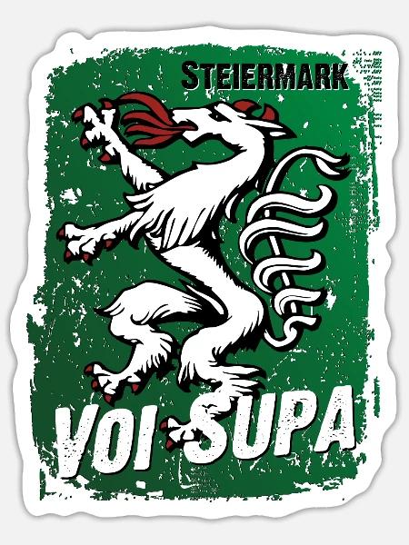 de Steiermark is voi supa - Styria is great - Sticker Größe S (10 x 10 cm) - Mattweiß
