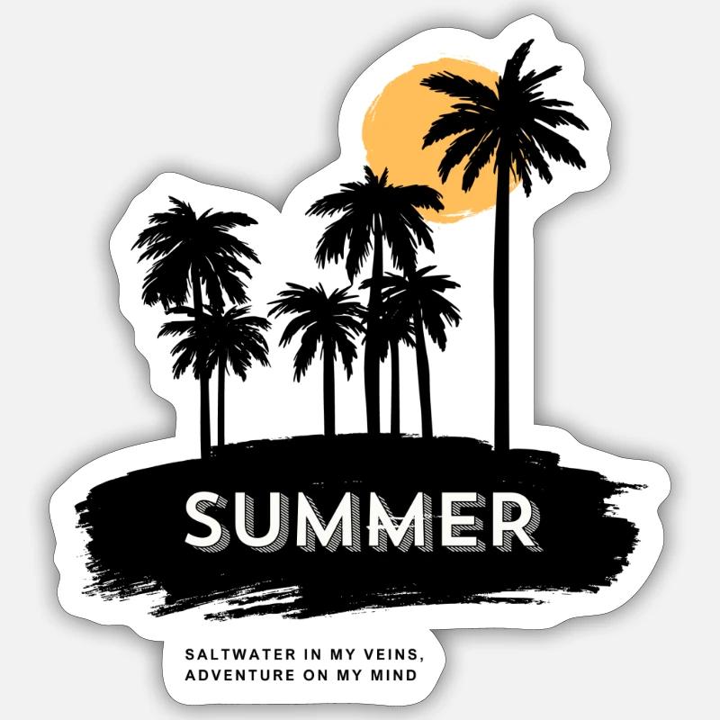 Summervibes - Sticker taille S (10 x 10 cm) - blanc mat