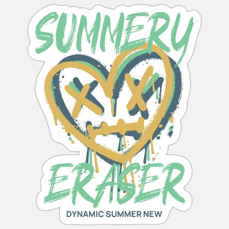 Dynamic Summer - Sticker size S (10 x 10 cm) - white matte