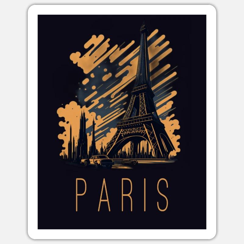 Paris Eiffelturm - Sticker Größe S (10 x 10 cm) - Mattweiß