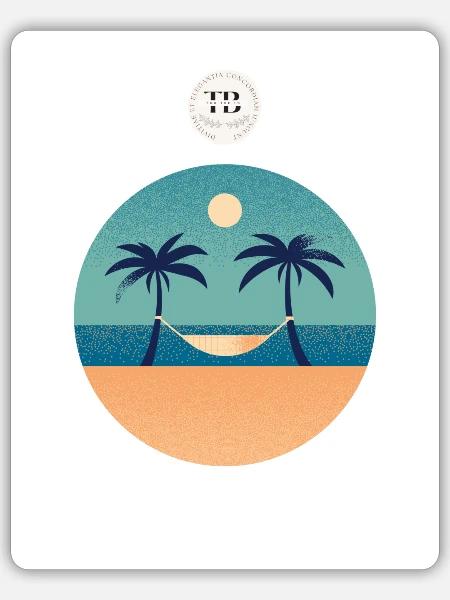 Beach Sun Relax - Sticker Größe S (10 x 10 cm) - Mattweiß