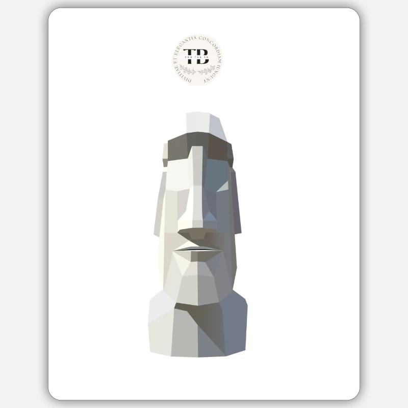 Steinkopf - Sticker Größe S (10 x 10 cm) - Mattweiß