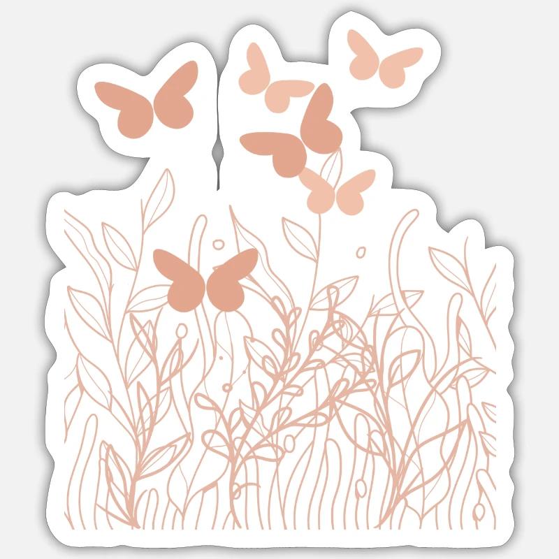 Prairie d’été - Sticker taille S (10 x 10 cm) - blanc mat