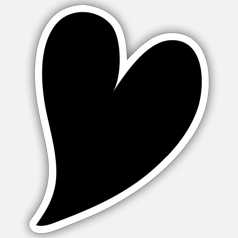 Herz - Sticker Größe S (10 x 10 cm) - Mattweiß