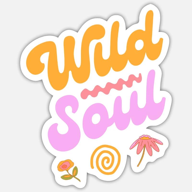 Âme sauvage - Wilde Seele - Sticker taille S (10 x 10 cm) - blanc mat