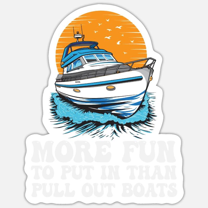 Funy Motorboating More Fun To Put In Than Pull Sticker Größe S (10 x 10 cm)