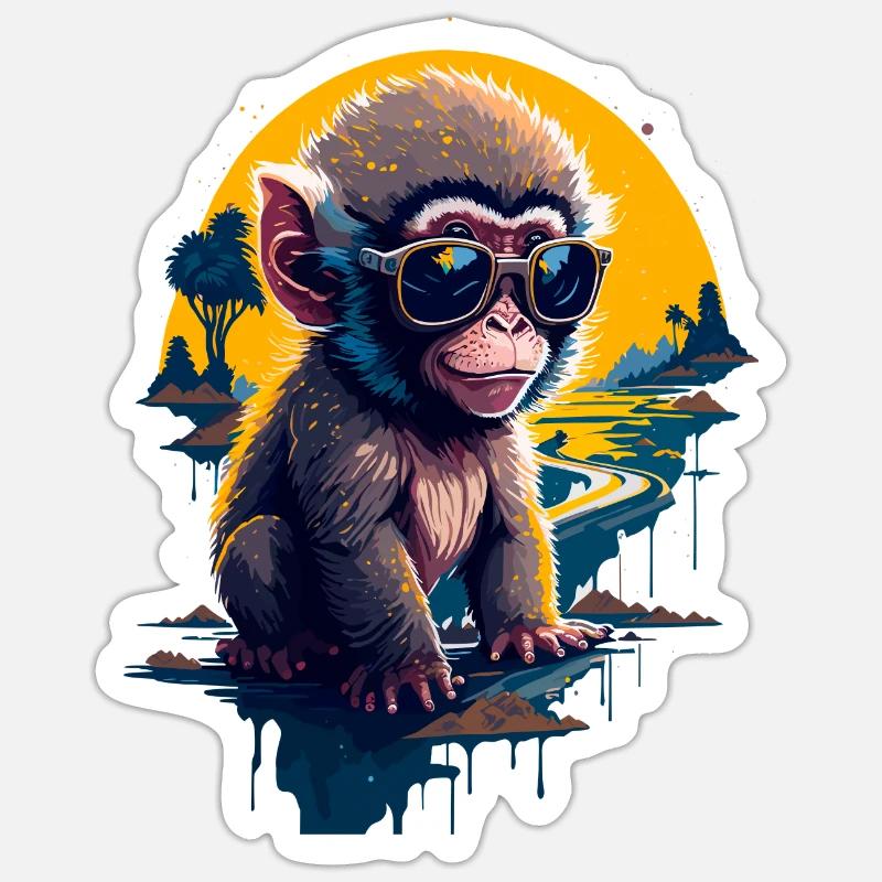 Cool Monkey Sticker size S (10 x 10 cm)
