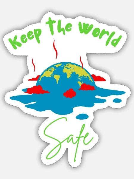 Klima Earthday Umweltschutz - Sticker Größe S (10 x 10 cm) - Mattweiß