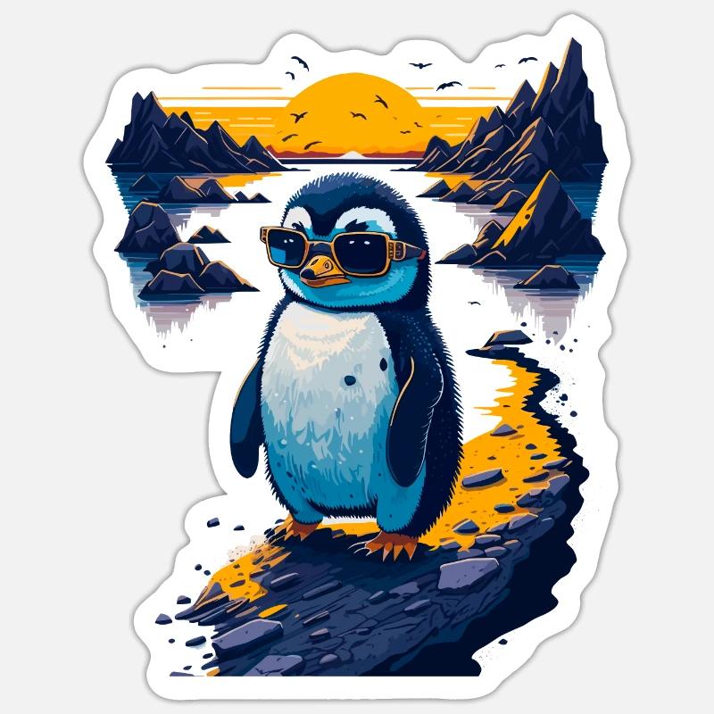 Cute penguin - Sticker size S (10 x 10 cm) - white matte