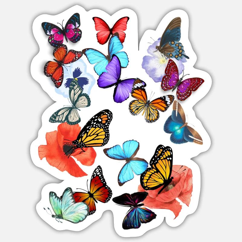 Der Sommer ruft - Sticker Größe S (10 x 10 cm) - Mattweiß