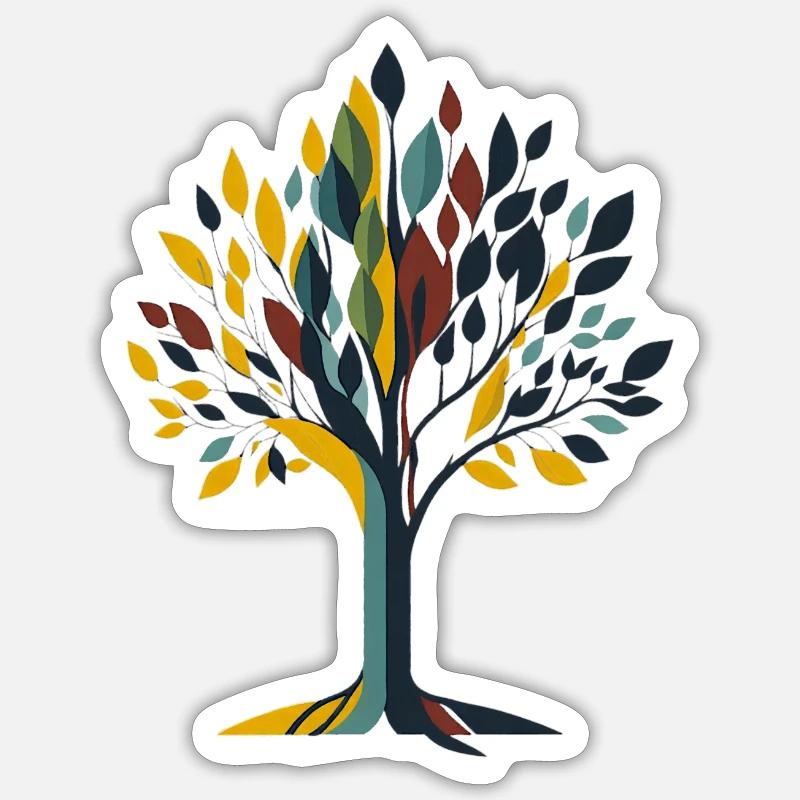 Arbre - Sticker taille S (10 x 10 cm) - blanc mat