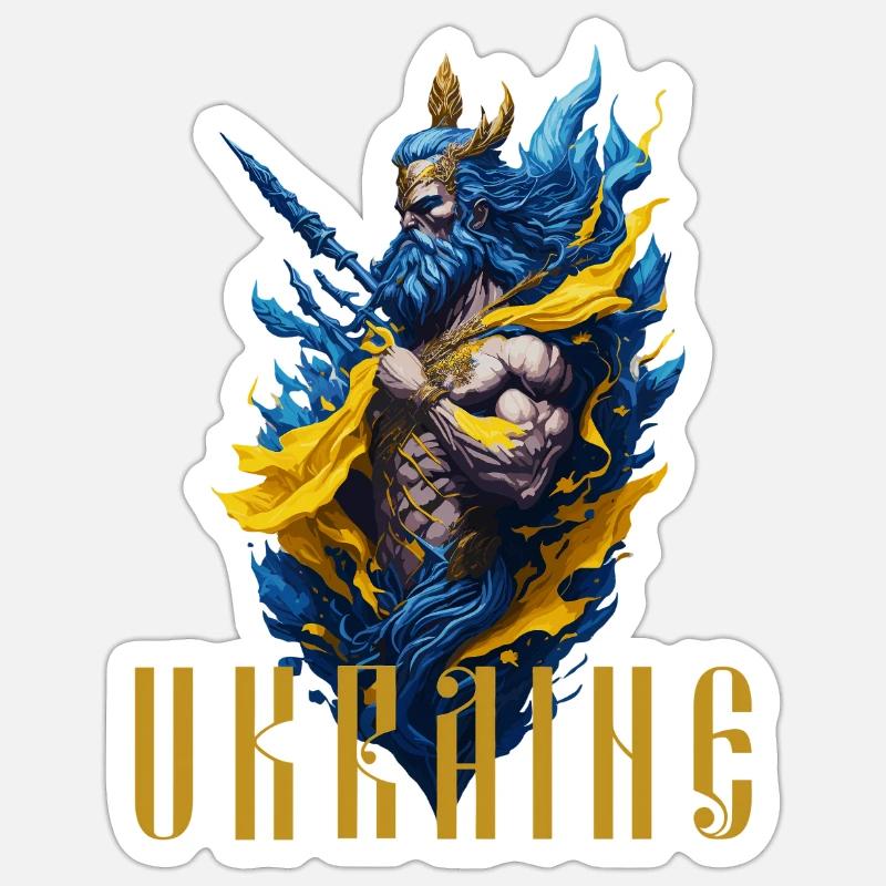 Ukraine Warrior Stop War - Sticker taille S (10 x 10 cm) - blanc mat