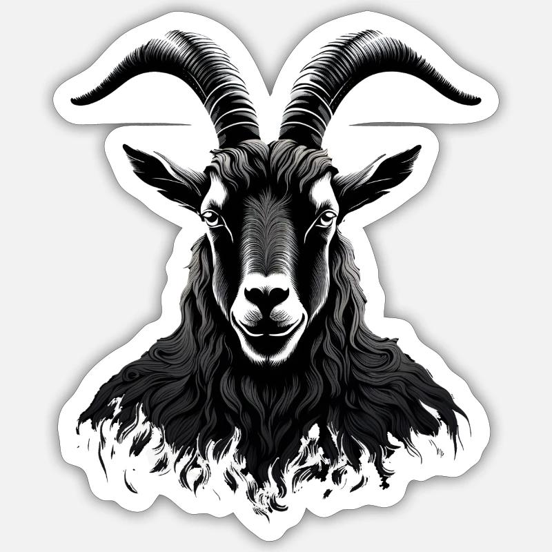 G.O.A.T. CHÈVRE Geit - Sticker taille S (10 x 10 cm) - blanc mat
