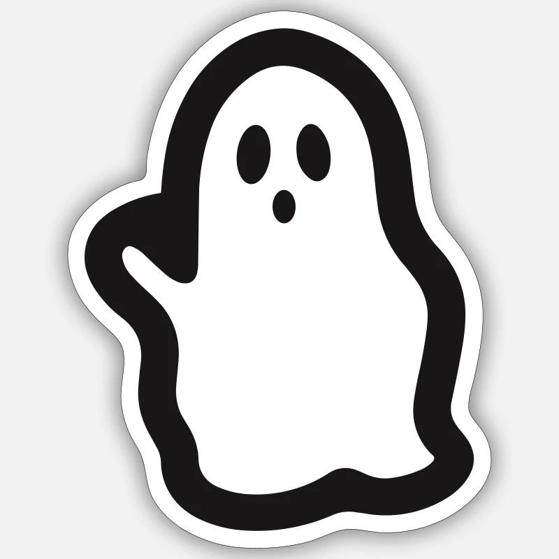 fantôme - Sticker taille S (10 x 10 cm) - blanc mat