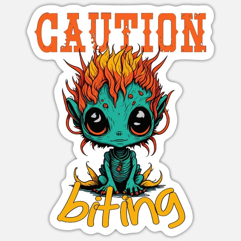 Caution snappy - Sticker size S (10 x 10 cm) - white matte